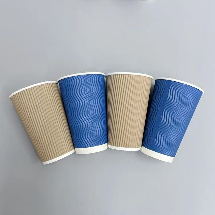 Cốc giấy gợn sóng có nắp